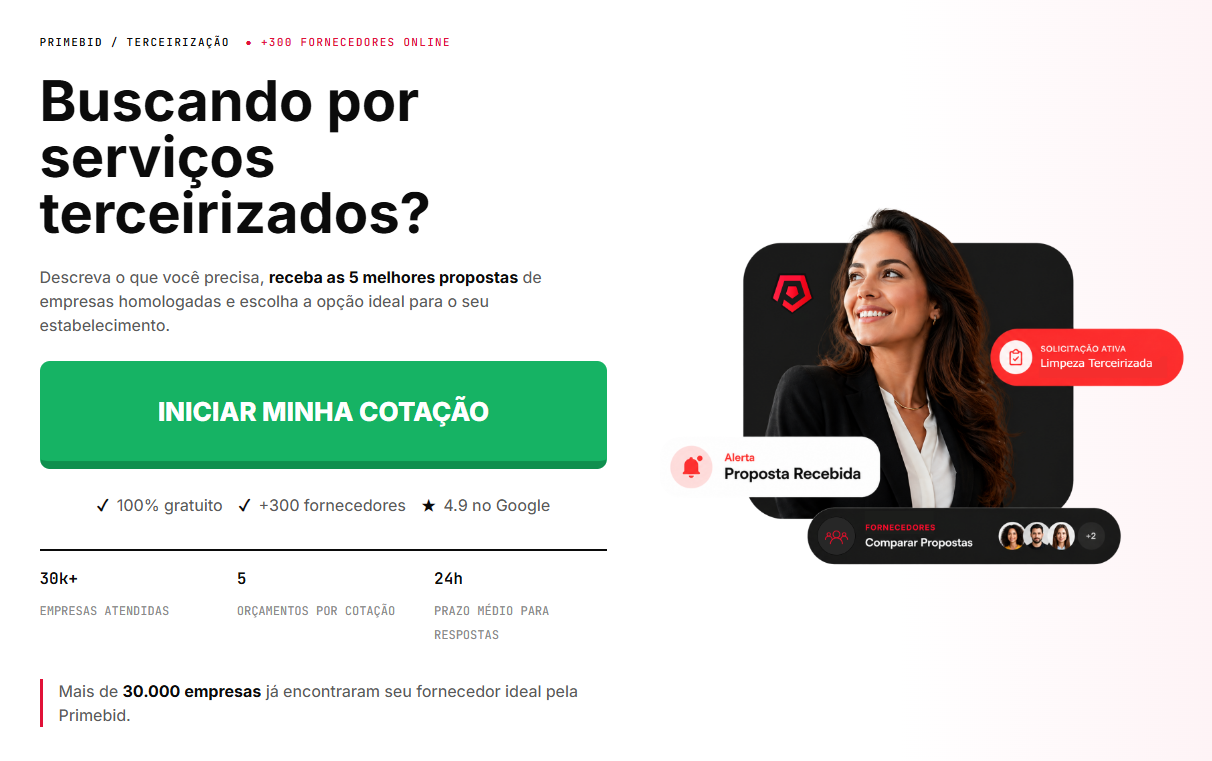 Mulher vestindo uma roupa social preta e branca na frente de um fundo preto com popups