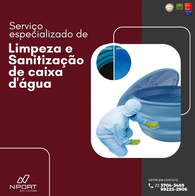 Limpeza e Sanitização de Caixa dÁgua com Nport!